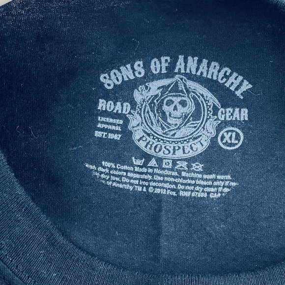 Adult T Shirt Sons Of Anarchy Official Road Gear Prospect Size XL Black - Picture 4 of 4